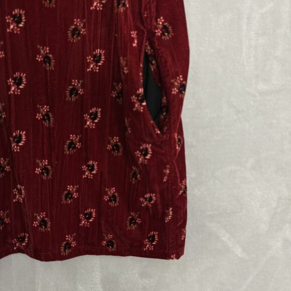 Natural Life Crushed Velvet Floral Mini Dress Pockets Women’s Medium Oversized - Picture 5 of 11